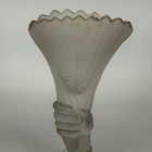 Antique 1876 Centennial Exhibition Frosted Glass Hand Vase Victorian Eapg 8in