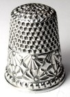 Antique Ketcham Mcdougall Child   s Sterling Silver Thimble  diamonds   Palmettes 