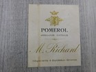Pomerol Appellation Control M Richard Bordeaux France Vintage Label Winery Wine