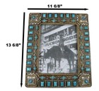 Rustic Western Turquoise Gems Geometric Patterns Ropes Picture Frame 8 x10 