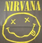 Nirvana Smiley Face Graphic T-shirt Gray charcoal Yellow  Size Xl