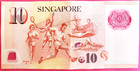 Singapore Polymer Banknote 10 Dollars Circulated