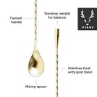 Viski Gold Weighted Stainless Steel Barspoon  Japanese Style Twisted Stem Han   