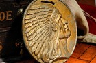 Antique Art Nouveau Native American Indian Chief Wall Plaque Medallion