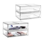  4 Pack Clear Stackable Storage Drawers  12 1  w 7 9 dx12 wx3 4 h  4-pack 
