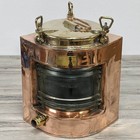 Wired 1969 Starboard Maritime Light  Vtg Brass Ship Salvaged  Green Glass Insert