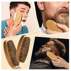 Beard Grooming Kit 4pcs Brush Comb Scissors Bag Men Care Set Wooden Boar Bristle
