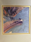 Laurent Silk Framed Painting Vintage 2000 Black Frame Gold Accents Exc  Cond 