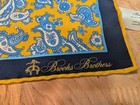 Brooks Brothers 100  Silk Blue Yellow Paisley Pocket Square Handkerchief - 12   
