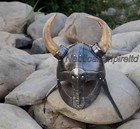 Medieval Viking Helmet With Real Horns Norse Warrior Battle Ready Helmet Armor
