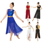 Women s Worship Praise Dance Dress Irregular Lyrical Dress Flowy Ballet Leotards