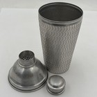 Elegant 1940-50s Aluminum Cocktail Shaker Art Deco Style Mcm Bar Party Set