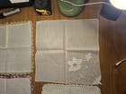 Vintage Handkerchief Lot Of 8 Crochet Tatted Lace Edge Drawn Thread Embroidered