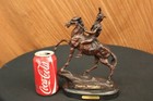 Hand Made Bronze Sculpture Base Marble On Scalp Remington Federic  lost Wax Decor