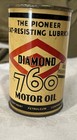 Vintage Diamond 760 Motor Oil Metal Bank Can Gas Service Station Advertising