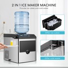 2in1 Electric Countertop Ice Cube Maker 48lbs W  Water Dispenser Combo Machine