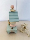 Vintage Wooden Birdhouse Night Light Lamp Blue Birds Nursery Decor Works