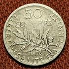 1898 France 50 Centimes Silver Coin F Km 854