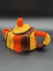 Vintage Handmade Crocheted Teapot Tissue Box Cover Cottagecore Grannycore
