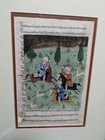 Vtg Persian Islamic Turkish Illuminated Manuscript Page Hunting Scene Framed Art