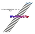 Weldingcity   5-pk Tig Welding Tungsten Electrode 2  Lanthanated Blue 3 32 x7  Us