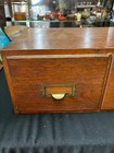 Antique Weis Two Drawer Quarter Sawn Oak File Cabinet  19   x15   x7 1 2    8   x5   cards