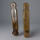 Pair Of Vtg Wood Wall Sconces Candle Holders Primitive Scandinavian Aesthetic