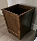 Old Vintage Oak Wood Trash Can Waste Basket Mission Craftsman 16  Tall 12 5  W