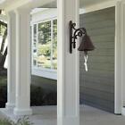Outdoor Dinner Bell Rustic Vintage Large Cast Iron Wall Mounted Metal Door Bell 