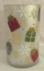 Yankee Candle Frosted Mirror Large Jar Holder Holiday Presents Snowflakes New