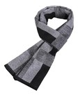 Men s Winter Warm Scarf Soft Cashmere Feel Plaid Long Scarves - 04_black gray