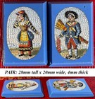Pair Of Very Rare Antique Georgian Era Figural Italian Micro Mosaic Plaques