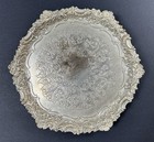 Vintage Fb Rogers Silver Co Ornate Hexagon Footed Tray Silver Plate