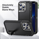 For Iphone 16 Pro Max 15 14 13 12 11 Shockproof Armor Rubber Case Stand Cover