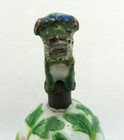 Antique Qing Dynasty Chinese Enamel Figural Bell   Foo Dog   Peking Glass Dinger
