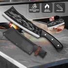 Handmade Dragon Kitchen Chef Butcher Knife Bone Meat Cleaver Chopping W  Sheath
