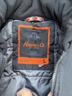 Hawke   Co Jacket Mens Large Black Hooded Bomber Insulated Zip Pockets Winter