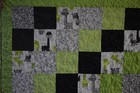 Baby Crib Quilt Handmade 30  X 48  Lime Green Black Gray Cute Giraffes Ooak