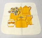 Vintage Pot Holder Kitchen Towel Set 70s New Mcm Retro Daisy Hippie Groovy Nos