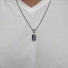 Natural Black Onyx Pendant 925 Sterling Silver Pendant Men Pendant - No Chain