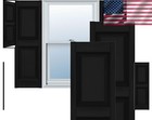 Elegant 14 75 w X 55 h Vinyl Raised Panel Shutters - Easy Installation In Black