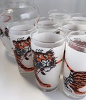 Vtg Esso Frosted Tiger Pitcher W 7 Drink Glasses Put A Tiger In Your Tank