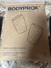 New Bodyprox 2 Pack Black Thigh Compression Sleeves Size Medium Silicone Grip