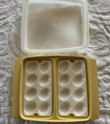 Vintage Tupperware Deviled Egg Keeper Carrier Container Harvest Gold 4 Piece Set