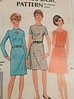 Dress A Line Pencil Skirt Simplicity Sewing Pattern 7500 Size 12 Vtg 60 s Uc Ff