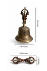 Vintage Tibetan Buddhist Bronze Bell Ghanta Vajra Dorje Ritual Set