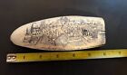 New    Scrimshaw Whale Tooth Resin Replica  nantucket Wives  6  Long 7  On Curve