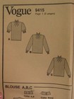 Amazing Vtg 85 Vogue 9415 Misses Pullover Blouse In 3 Versions Pattern 8 31 5b