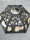 Antique Art Nouveau Heavy Carmel Slag Glass Lamp Shade