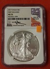 2017 American Silver Eagle Ngc Ms70 Mercanti Signed